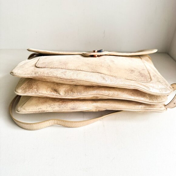 Juicy Couture Nude Beige Metallic Finish Crossbody Leather Bag - Picture 5 of 7